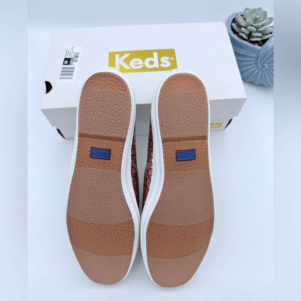 KEDS Sz 9 Women's Glitter Rose Gold NIB - Picture 3 of 8